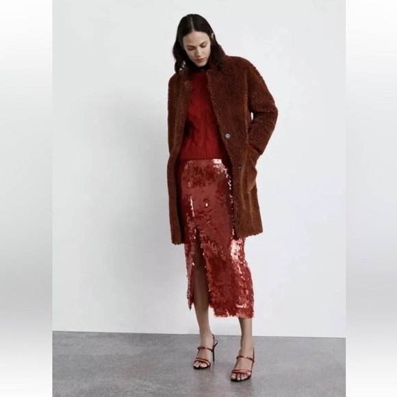 Zara Jackets & Blazers - ZARA BRANDY DOUBLE-SIDED FAUX FUR COAT LUSH Teddy Oversized high collar JACKET M